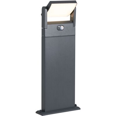 Qazqa - Outdoor Post Light Dark Grey with Motion Sensor 60cm IP54 Solar - Judge Qazqa - Outdoor Post Light Dark Grey with Motion Sensor 60cm IP54 Solar - Judge