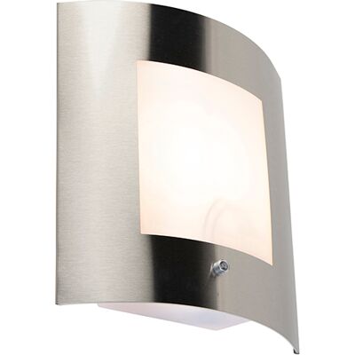 QAZQA QAZQA Emmerald 1 Wall Light Sensor Modern Stainless Steel White - Outdoor Exterior Light QAZQA QAZQA Emmerald 1 Wall Light Sensor Modern Stainless Steel White - Outdoor Exterior Light