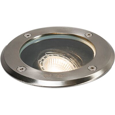QAZQA Steel Ground Recessed Adjustable Spotlight - Modern IP65 QAZQA Steel Ground Recessed Adjustable Spotlight - Modern IP65
