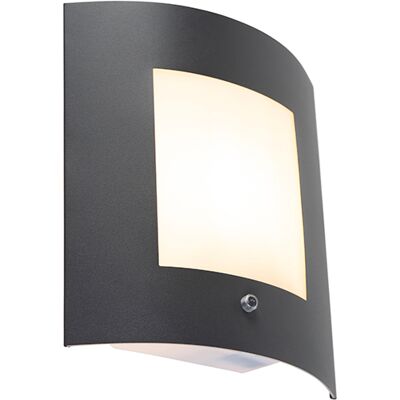 QAZQA Emmerald 1 Wall Light - Modern Outdoor Sensor Steel QAZQA Emmerald 1 Wall Light - Modern Outdoor Sensor Steel