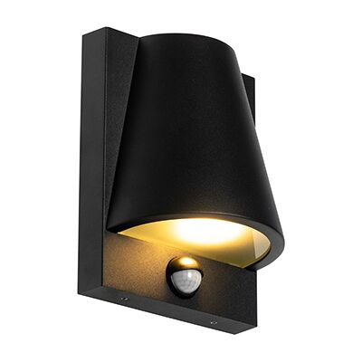QAZQA Black Outdoor Wall Light with Motion Sensor - Industrial Femke QAZQA Black Outdoor Wall Light with Motion Sensor - Industrial Femke