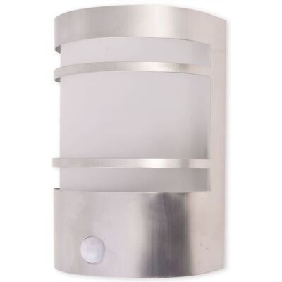 vidaXL Outdoor Wall Light with Sensor Stainless Steel Garden Patio Floodlight vidaXL Outdoor Wall Light with Sensor Stainless Steel Garden Patio Floodlight