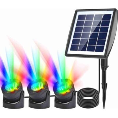 OEM Solar Pond Lights, Rgb Solar Underwater Lights, Submersible Lighting, Ip68, Rgb Colour-changing Solar Spotlights For Aquariums And Gardens (3 Front Lights) OEM Solar Pond Lights, Rgb Solar Underwater Lights, Submersible Lighting, Ip68, Rgb Colour-changing Solar Spotlights For Aquariums And Gardens (3 Front Lights)