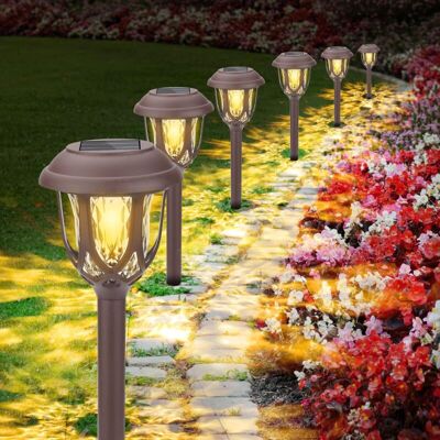 WDDNAOT Solar Powered Garden Lights, Set of 6 Solar Powered Lights, IP44 Waterproof Landscape Garden Lights, Wireless Led Decoration for Pathway Lighting WDDNAOT Solar Powered Garden Lights, Set of 6 Solar Powered Lights, IP44 Waterproof Landscape Garden Lights, Wireless Led Decoration for Pathway Lighting