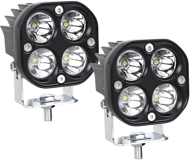 Linghhang - 2PCS) led Work Light Tractor 7.6cm 3'' 40W White led Spotlight 12V 24V Waterproof IP67 led Fog Lights for 4x4 Car Truck suv Boat Square