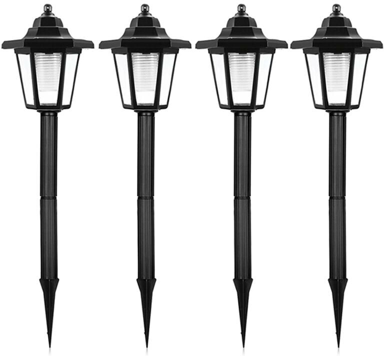 TLILY 4PCS led Garden Lamp Solar Powered Hexagonal Pathway Night Light IP65 Waterproof Outdoor for Garden Landscape Yard Patio
