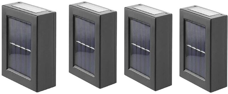 TLILY 4pcs Solar LED Light Outdoor Waterproof Lighting Wall Spot Lamp