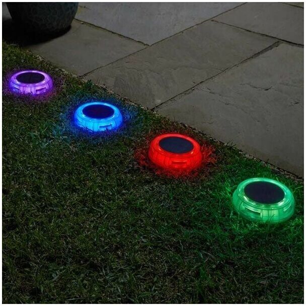 Smart Garden - 4x DecorDisk Super Bright Solar Decking Path Border Entrance Lights