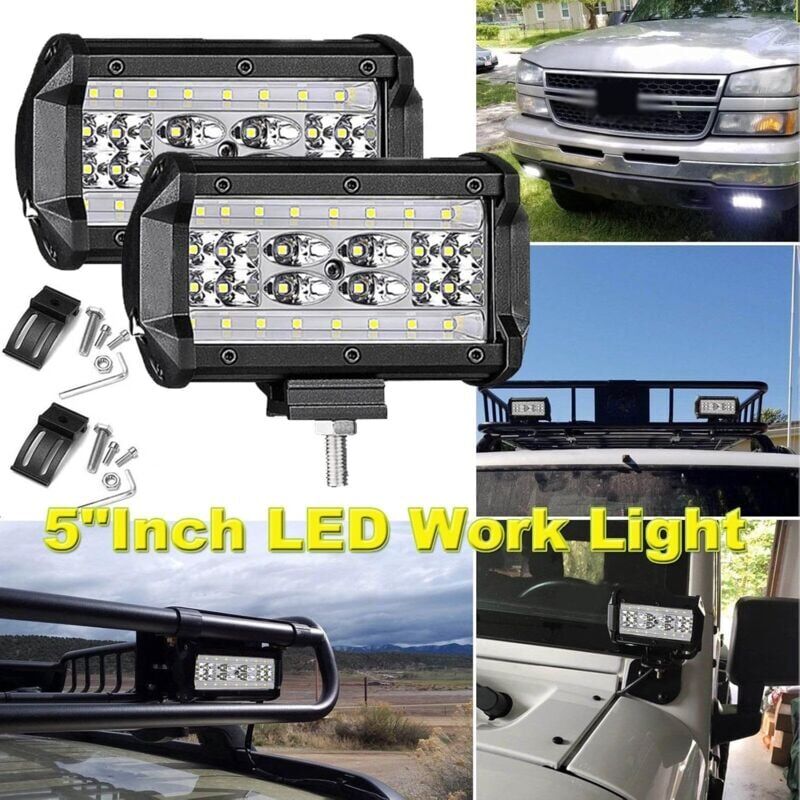 DAYPLUS 5 Inch led Work Light Bars 112W Spotlight Off-road Lighting IP68 Waterproof 6000K White Offroad Lamp for Truck Pickup Car atv suv Boat, 2 Years