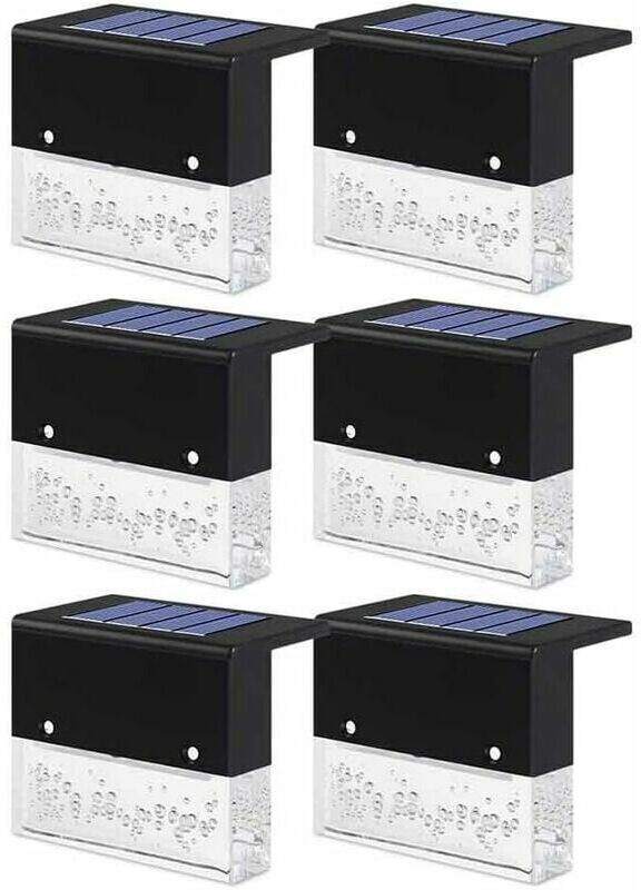 HOOPZI 6 Pcs Solar Deck Lights Outdoor Waterproof Solar Step Lights led Solar Lamp Fence Post Lights for Outdoor Pathway, Yard, Patio, Stair