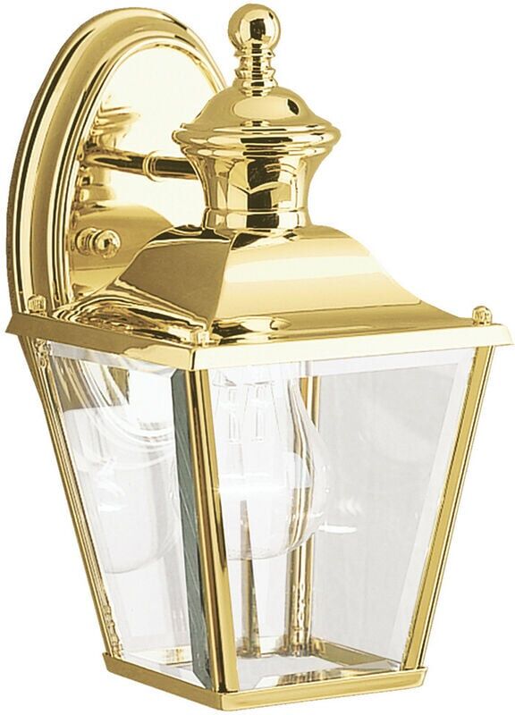 Elstead - Bay Shore - 1 Light Small Outdoor Wall Lantern Polished Brass IP44, E27