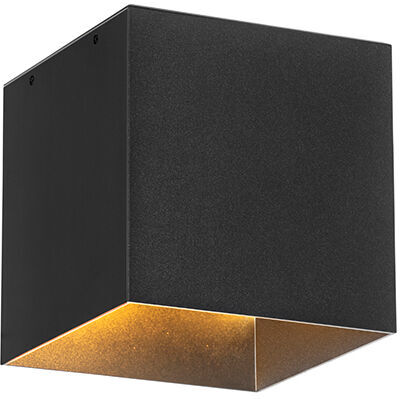 QAZQA Outdoor Wall Light Black with Dim Light and Solar Sensor - Charlotte