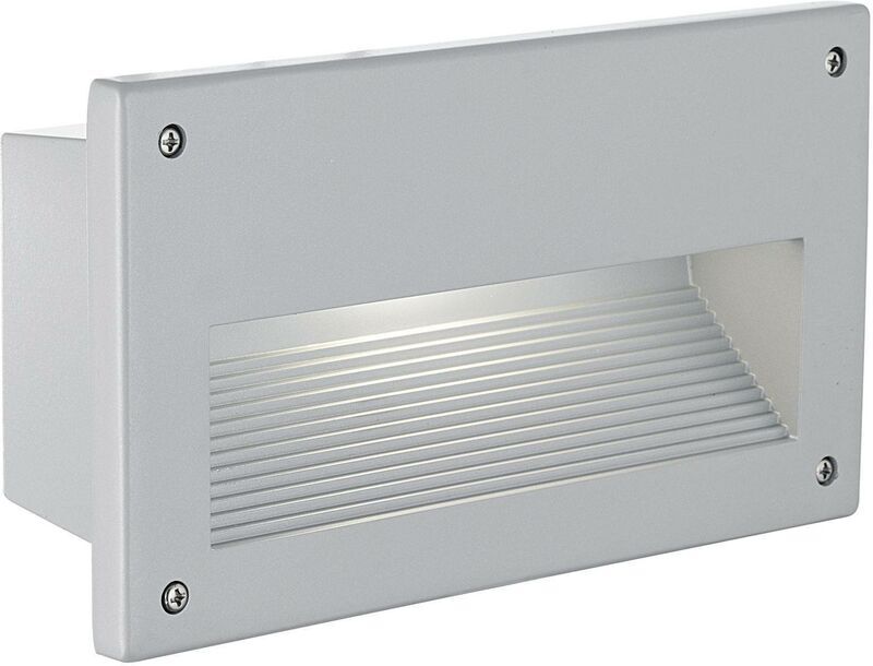 Eglo - Zimba - 1 Light Outdoor Recessed Wall Light Silver IP44, E14