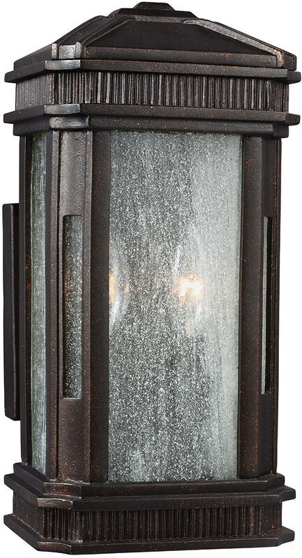 Elstead - Federal - 2 Light Outdoor Small Wall Lantern Light Bronze IP44, E14