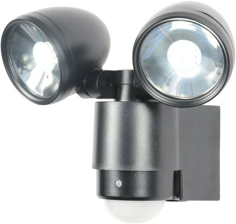 Forum Lighting - Forum Sirocco pir 6000k led 2 Light Outdoor Spotlight Black IP44