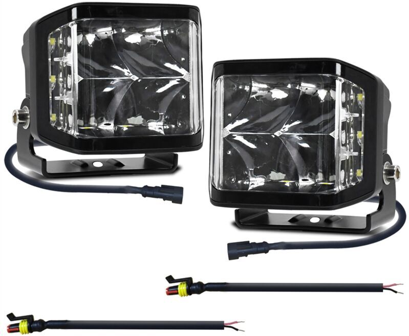 Tlily - led White Worklights 100W 10000LM Offroad Fog Light for Truck suv Boat Work Lights Night Driving Lamp 9-30V 2PCS