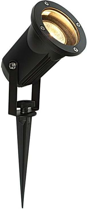 Saxby Lighting - Endon - Outdoor Spike Flood Light Clear Glass, Matt Black IP54, GU10