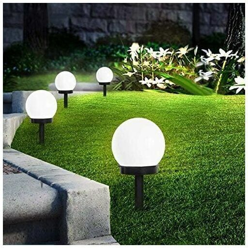 DEWDAT Outdoor Solar Ground Lights,Outdoor Waterproof Light 8 Pack IP44 Globe Stake Light For Outdoor Villa Lawn Garden