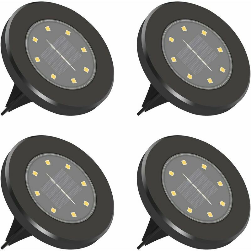 HOOPZI Outdoor Solar Lamp, 8 LED 4 Pack Outdoor Solar Lighting Waterproof IP65 Lawn Decorative Light, Motion Sensor Solar Spotlight for Garden, Yard,