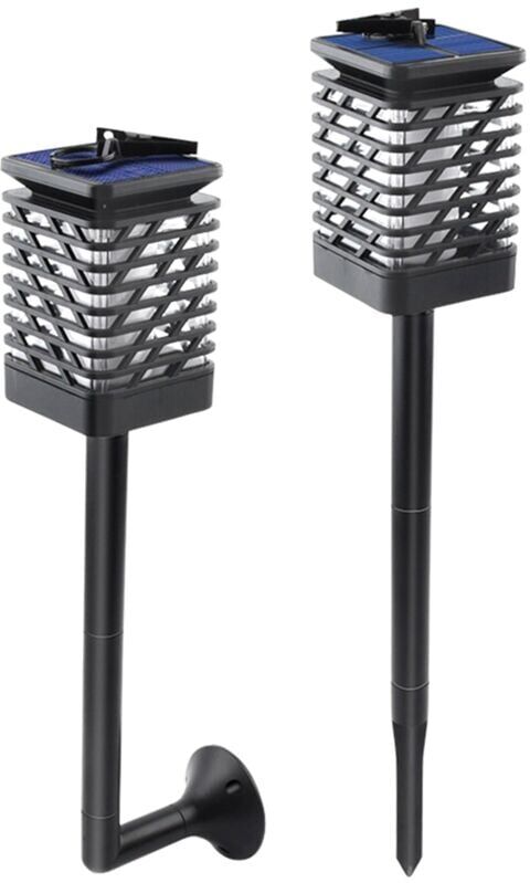 TLILY Outdoor Solar Lanterns LED Waterproof Garden Lamp,Flickering Flame Decorative Garden Lights with Wall Mount&Ground Spike
