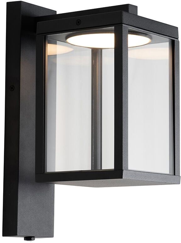 Qazqa - Outdoor Wall Lantern Black Incl. led and Dusk Sensor - Ferdinand