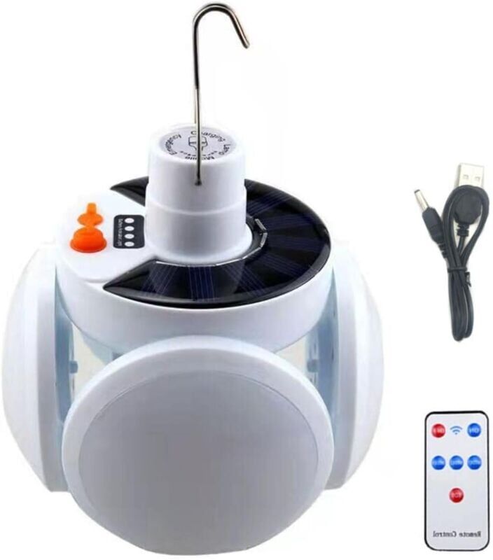 MEMKEY Portable usb Rechargeable Solar Camping Lantern with Hanging Hook, Collapsible led Lights for Home, Office, Tent, Car, Patio, Emergency Outages