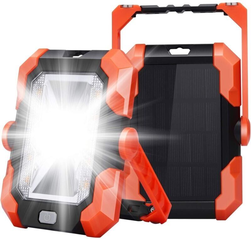Tinor - Rechargeable led Floodlight usb Solar Charging Site Light Work Lamp Portable Lantern with 4 sos Modes 360° Rotation Adjustable and Magnetic
