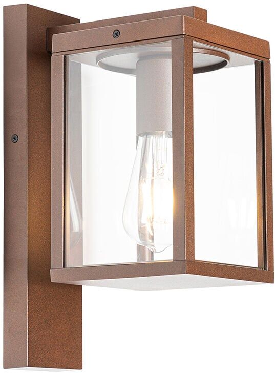 Qazqa - Smart Outdoor Wall Lantern Rust Brown IP44 Incl. Wifi ST64 - Charlois