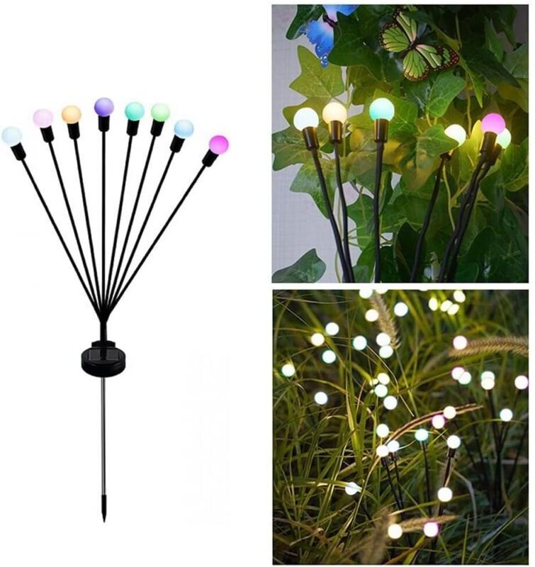 TONCHEAN Solar Garden Lights, Upgraded Rotating Solar Lights, Colorful Lights, 5 Pack Waterproof Solar Post Lights for Outdoor, Yard, Patio, Landscape, Garden