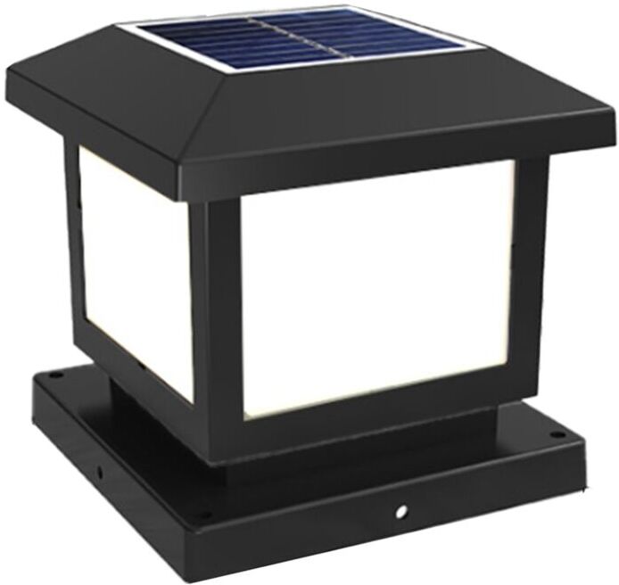 TLILY Timed LED Solar Pillar Light Waterproof Lights Outdoor Remote Control Garden Sunlight for Fence Pathway Decor Lamp