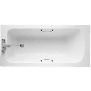 Sandringham 21 1500mm x 700mm Bath with Handgrips and Tread - 2 Tap Hole - Armitage Shanks