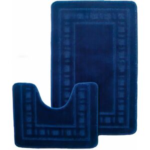 Catherine Lansfield - Armoni Bath Mat & Pedestal Mat Set, Navy