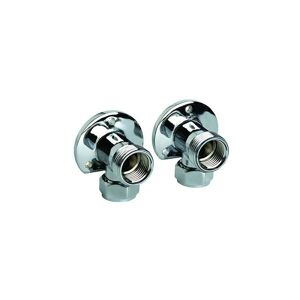BUYAPARCEL Chrome Thermostatic Wall Elbow Mounts for Exposed Bar Mixer Showers 1 Pair