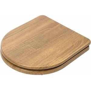 Croydex - Levico Wood Flexi-Fix D-Shape Seat Teak Effect