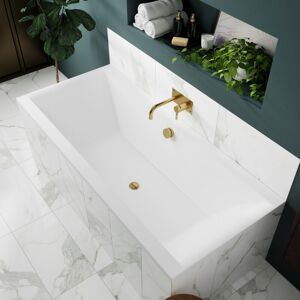 Asselby Square Double Ended Rectangular Bath 1800mm x 800mm - Eternalite Acrylic - Nuie