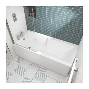 Square Straight Single Ended Shower Bath 1700mm x 750mm - Acrylic - Nuie