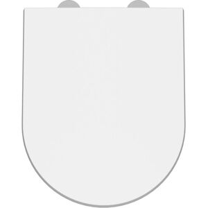 Nuie Asselby D-Shape Thermoplastic Toilet Seat with Soft Close Hinge - White