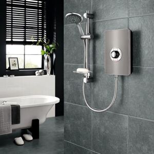 Triton Aspirante Electric Shower 8.5kW Gun Metal Modern 5 Spray - Grey