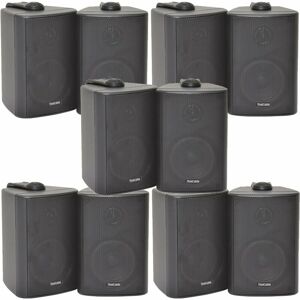LOOPS 10x 120W Black Wall Mounted Stereo Speakers 6.5' 8Ohm Premium Home Audio Music