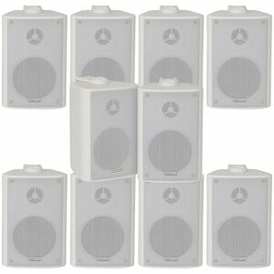 LOOPS 10x 120W White Wall Mounted Stereo Speakers 6.5' 8Ohm Premium Home Audio Music