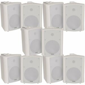 LOOPS 10x 90W White Wall Mounted Stereo Speakers 5.25' 8Ohm Quality Home Audio Music