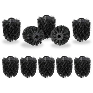 Set of 10 Relaxdays Toilet Brush Heads, Loose Toilet Brushes, 12 mm Threads, Replacement Heads, Diameter 7 cm, Black