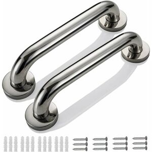 Hoopzi - 2pcs 30cm Bathroom Grab Bar Wall Shower Safety Bars Tub Handle Stainless Steel Towel Bar for Children Pregnant Women Disabled Seniors