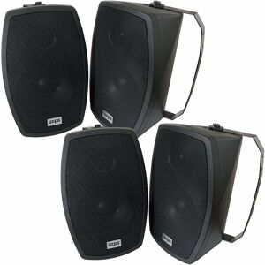 Loops - 2x Pair 6.5' Outdoor Rated Black Wall Speakers 140W 8 Ohm IP55 Weatherproof