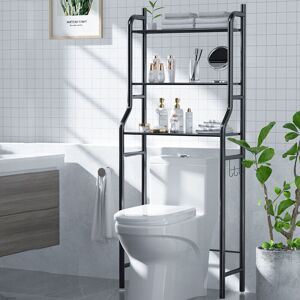 Livingandhome - 3 Tier Over the Toilet Bathroom Storage Space Holder Stand, Black