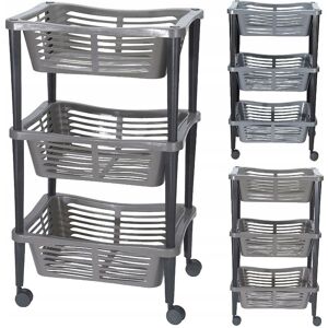 GEEZY 3 Tier Wheel Mounted Trolley Basket On Wheels Kitchen Bathroom Children's Room Office Movable Organiser Well Ventilated Basket Household Storage Rack