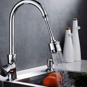 AOUGO 360° Swivel Anti Splash Faucet Sprayer,Stainless Steel Adjustable Splash-Proof Faucet Extender,Kitchen Water-Saving Tap Nozzle Filter Valve Faucet