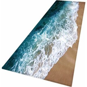 LANGRAY 3D Colored Wood Bath Mats and Carpets Bathroom Mats with Non-slip Rubber Mats Flannel Fabric 07-40 60cm