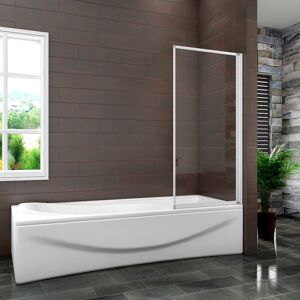 SKY BATHROOM Bathroom 1 Panel Folding Bath Shower Screen Chrome 1000mm Reversible 4mm Glass