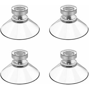 HOOPZI 4pcs Suction Cup Cup Hook Plastic Sucker Pad Holder 40mm Round Clear Solid Silicone with Knurled Nut for Daily Hanging Sticky Bathroom Hook